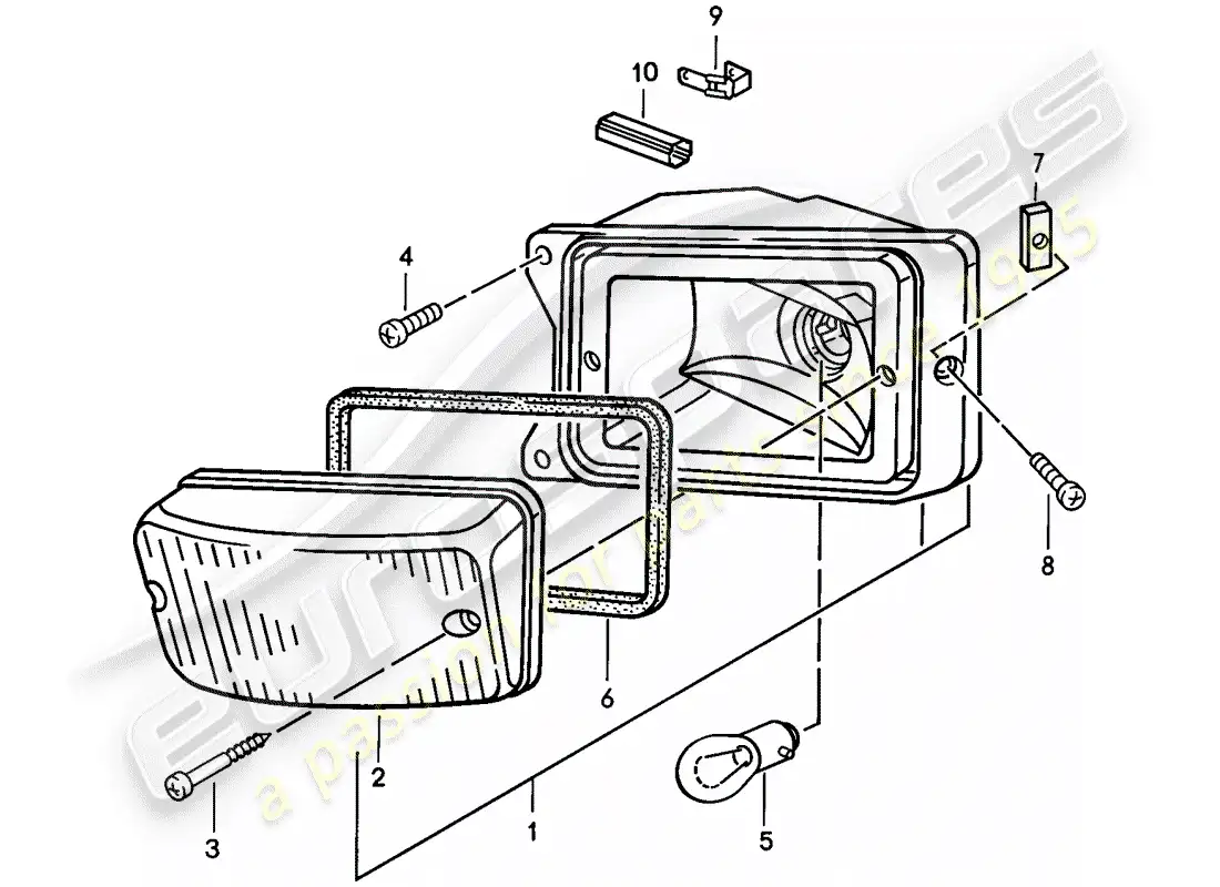 porsche 1987 (924s) señal de giro diagrama de piezas
