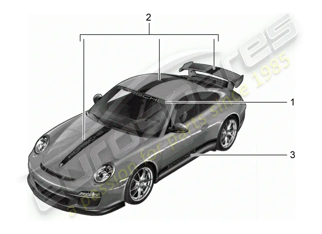 porsche 2010 (tequipment) recortar papel de aluminio diagrama de piezas