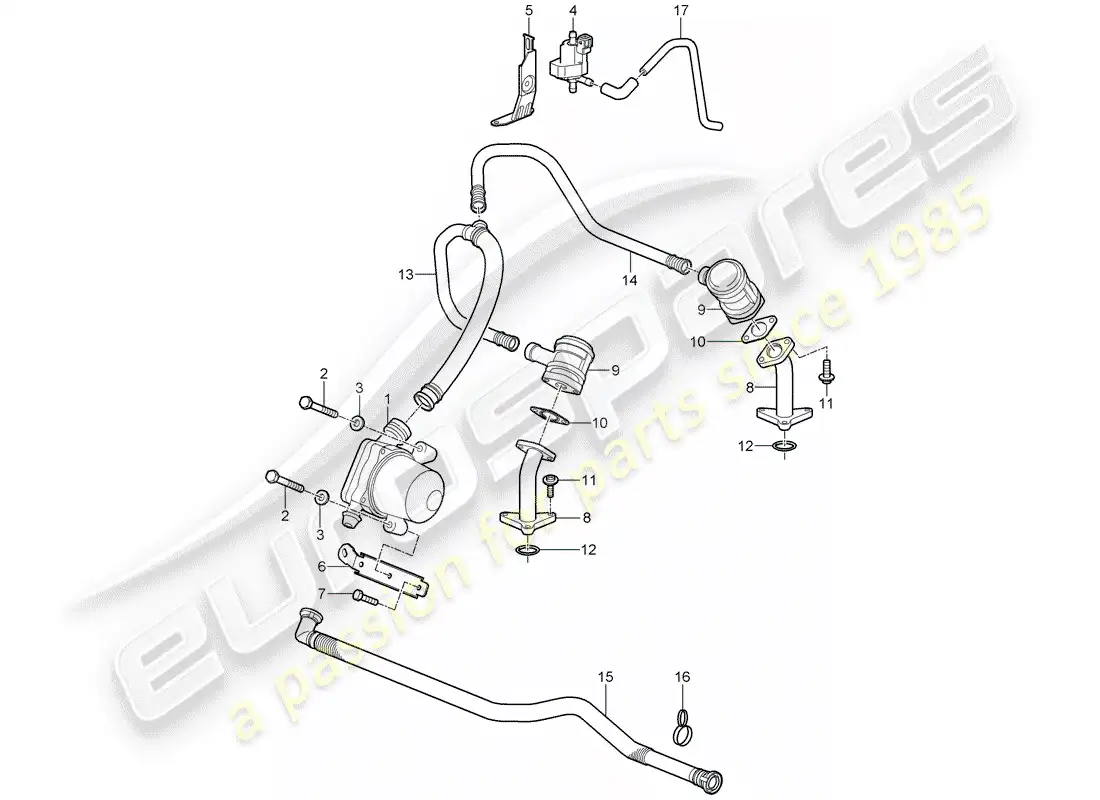 porsche 2008 (997-1 turbo / gt2) inyección de aire diagrama de piezas