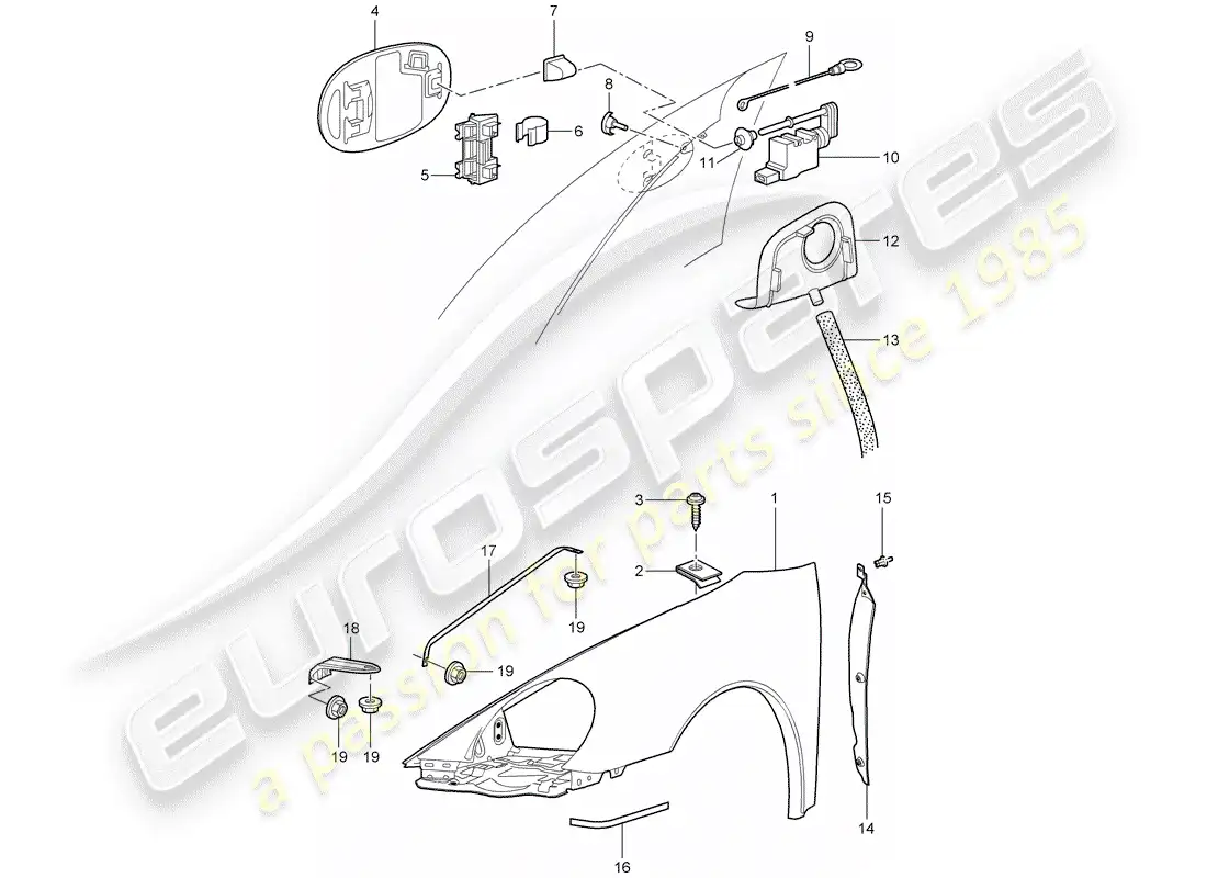 porsche 2009 997-2 turbo / gt2 defensa diagrama de piezas