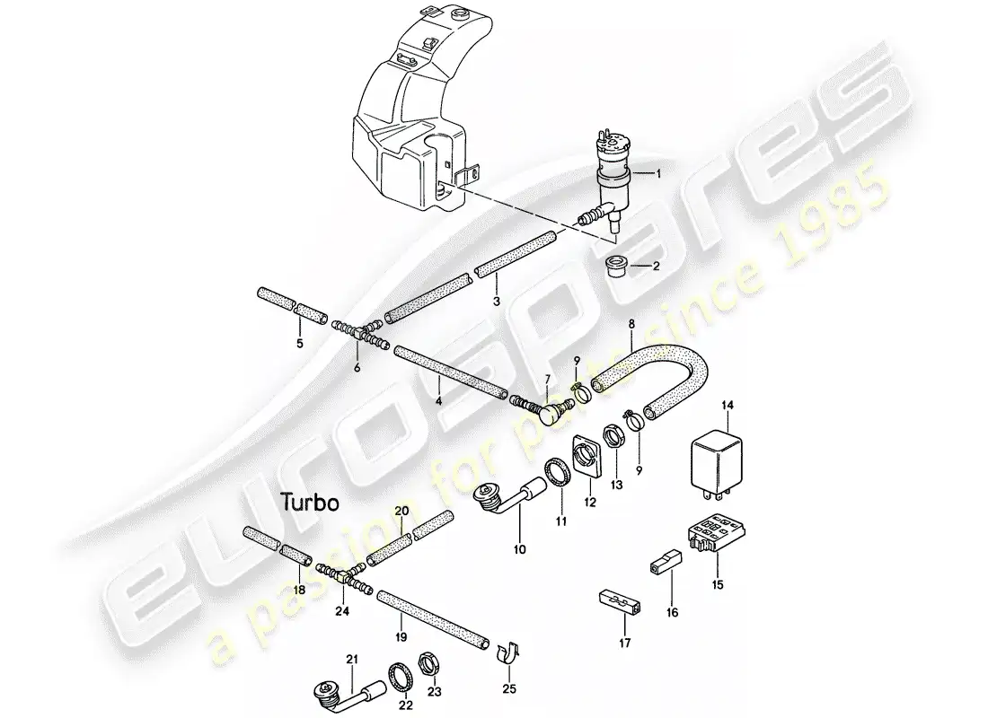 porsche 1988 (944) sistema arandela diagrama de piezas