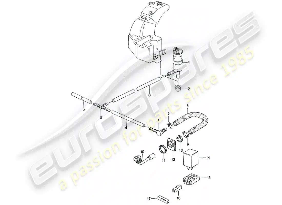 porsche 1984 (944) sistema arandela diagrama de piezas