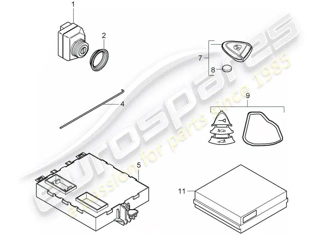 porsche 2008 (987 boxster) unidades de control diagrama de piezas
