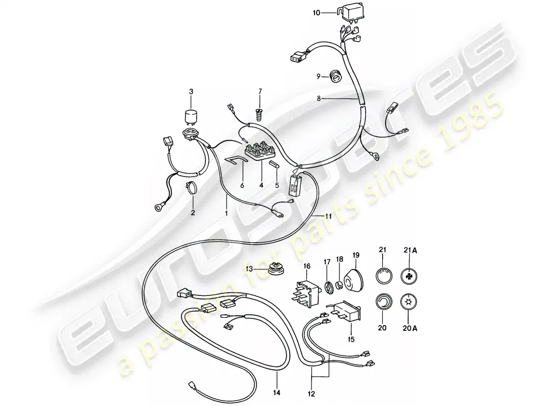 porsche 1984 (911) componentes eléctricos - para - aire acondicionado diagrama de piezas