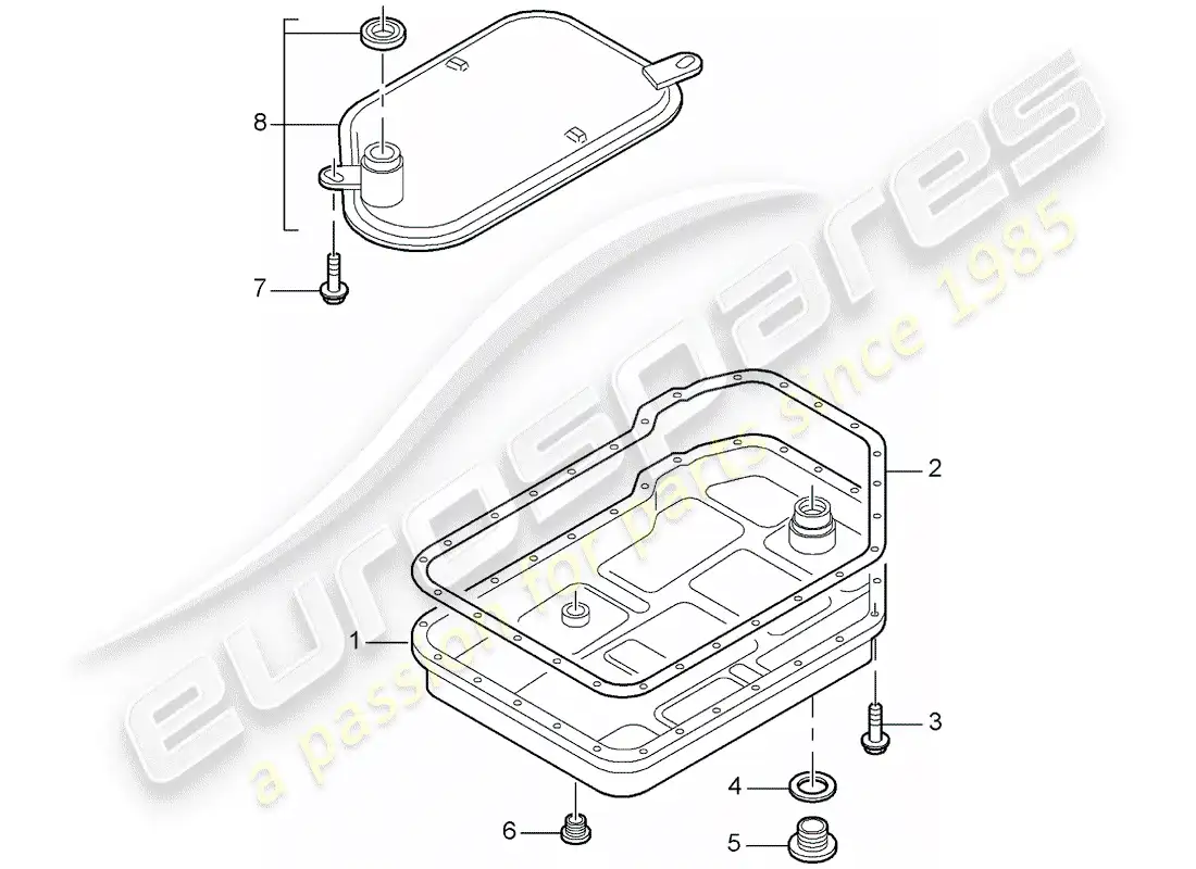 porsche 2006 (987 cayman) tiptronic diagrama de piezas