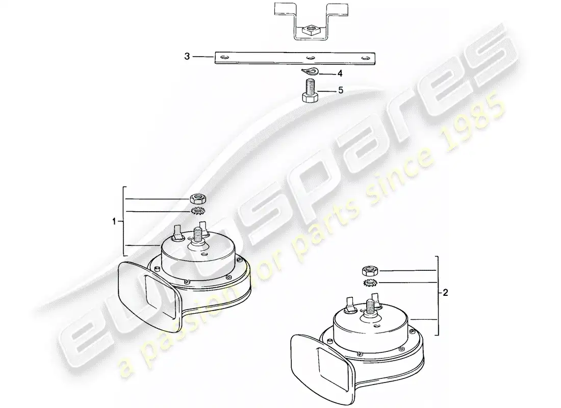porsche 1988 (944) bocina diagrama de piezas