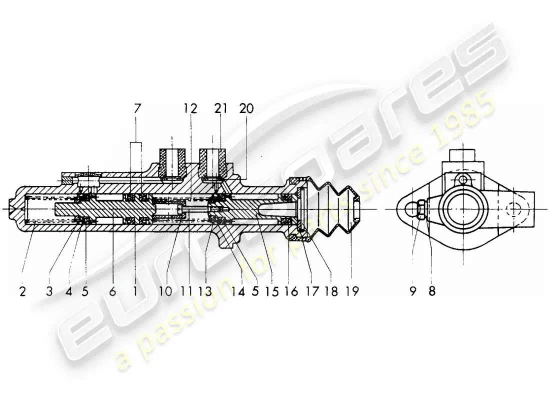 porsche 1967 (911/912) cilindro maestro de freno - $ 19,05 - sin: - función de advertencia - piezas únicas - d - mj 1969>> - mj 1969 diagrama de piezas