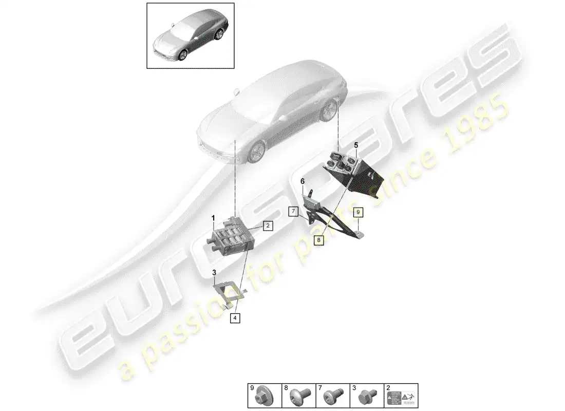 porsche 2017 (panamera 971-1) calentador diagrama de piezas