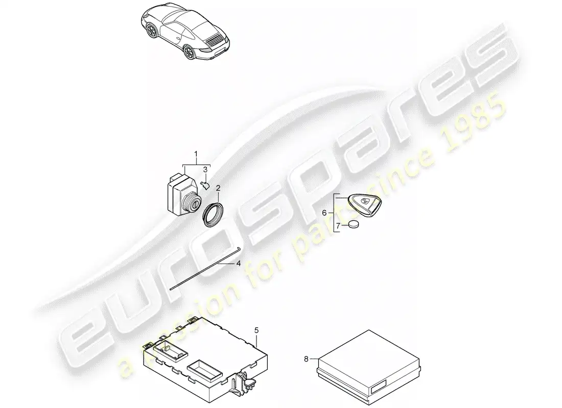 porsche 2012 (997-2) unidades de control diagrama de piezas