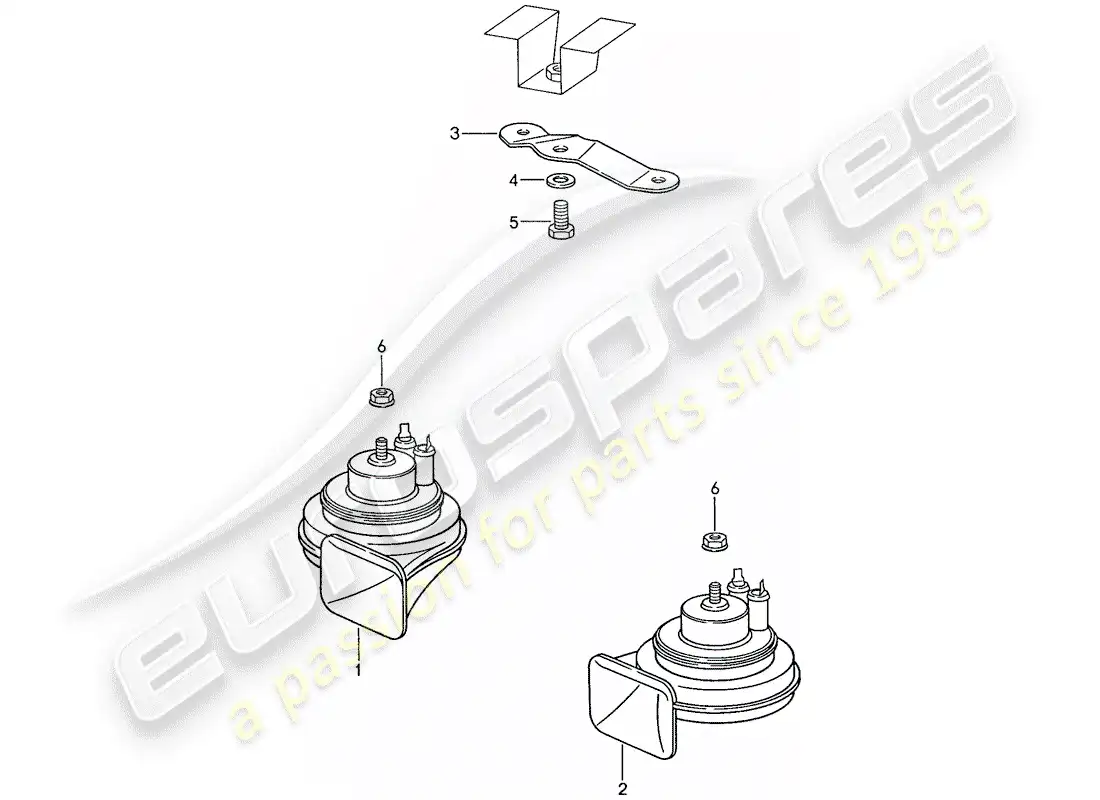porsche 1991 (944) bocina diagrama de piezas