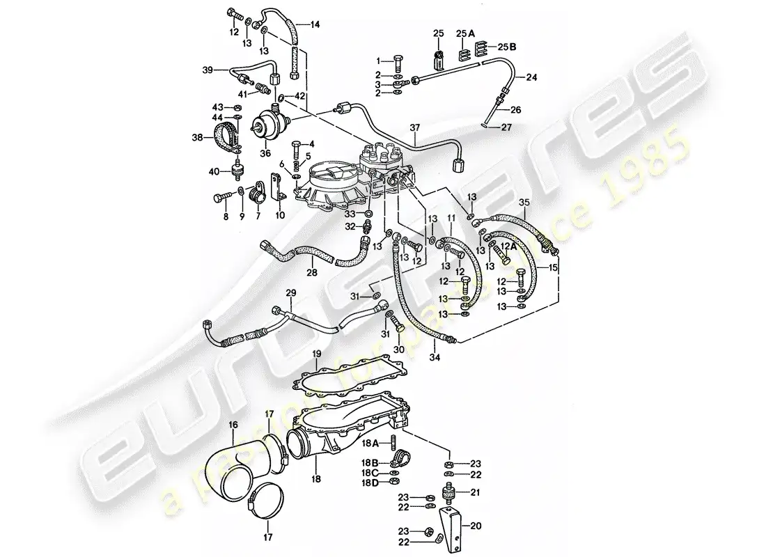 porsche 1987 (911) para-k-jetronic iii diagrama de piezas