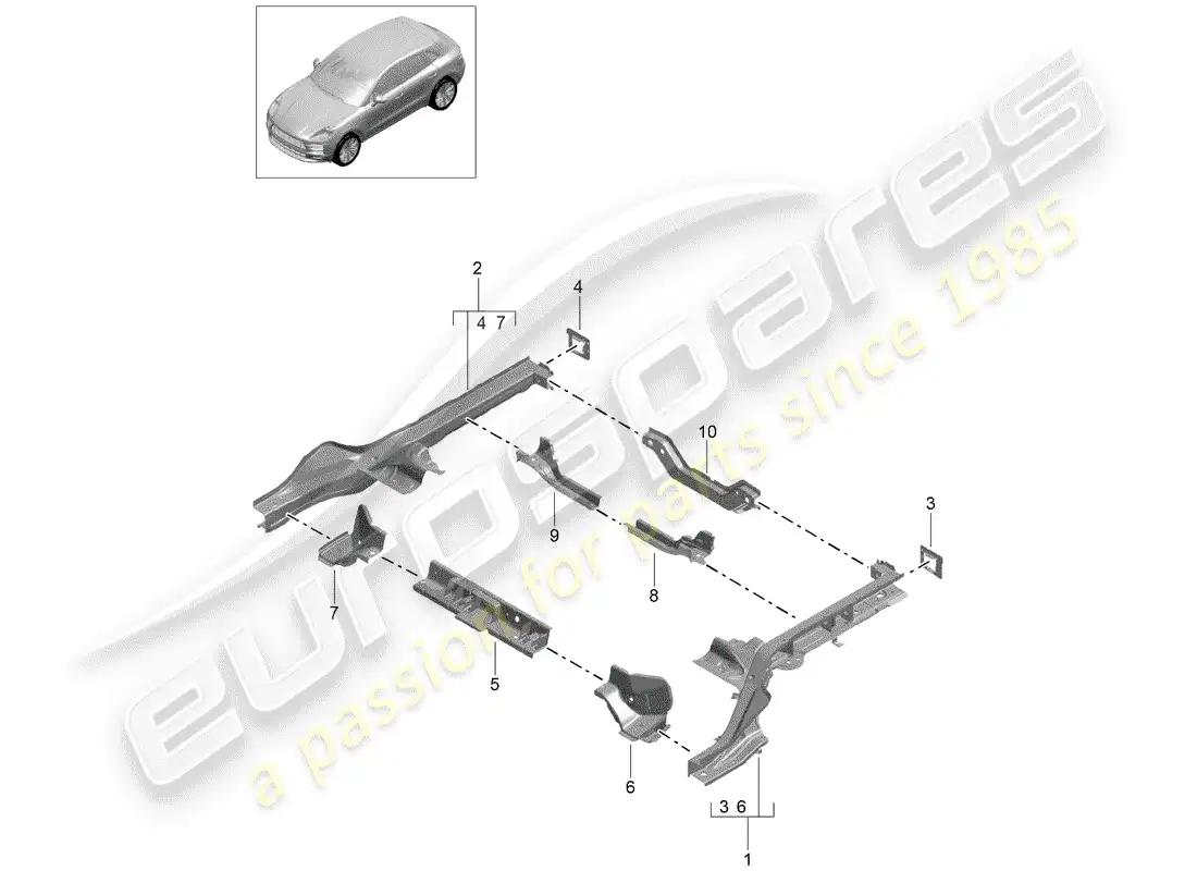 porsche 2020 (macan) marco diagrama de piezas