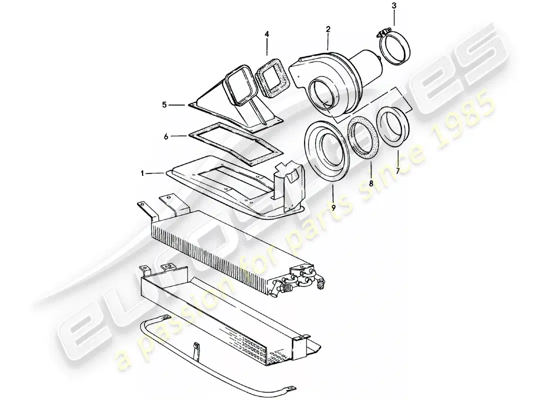 porsche 1982 (911) admirador diagrama de piezas