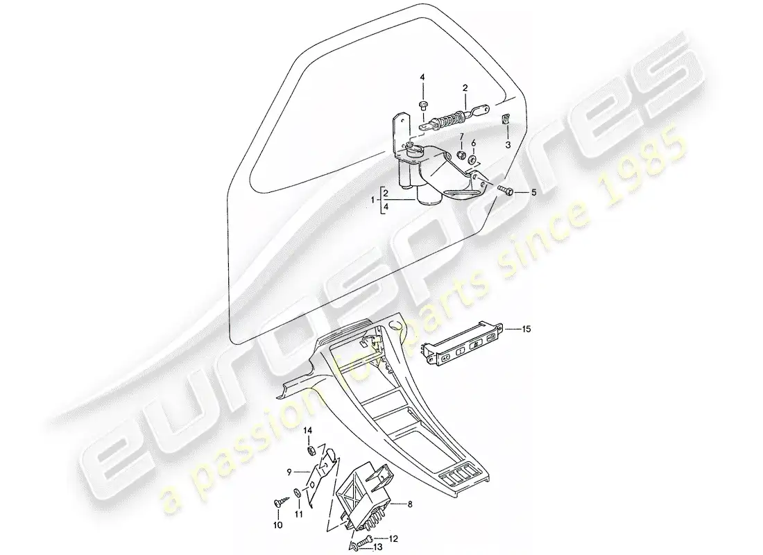porsche 1991 (928) sistema de cierre central - d >> - mj 1988 diagrama de piezas