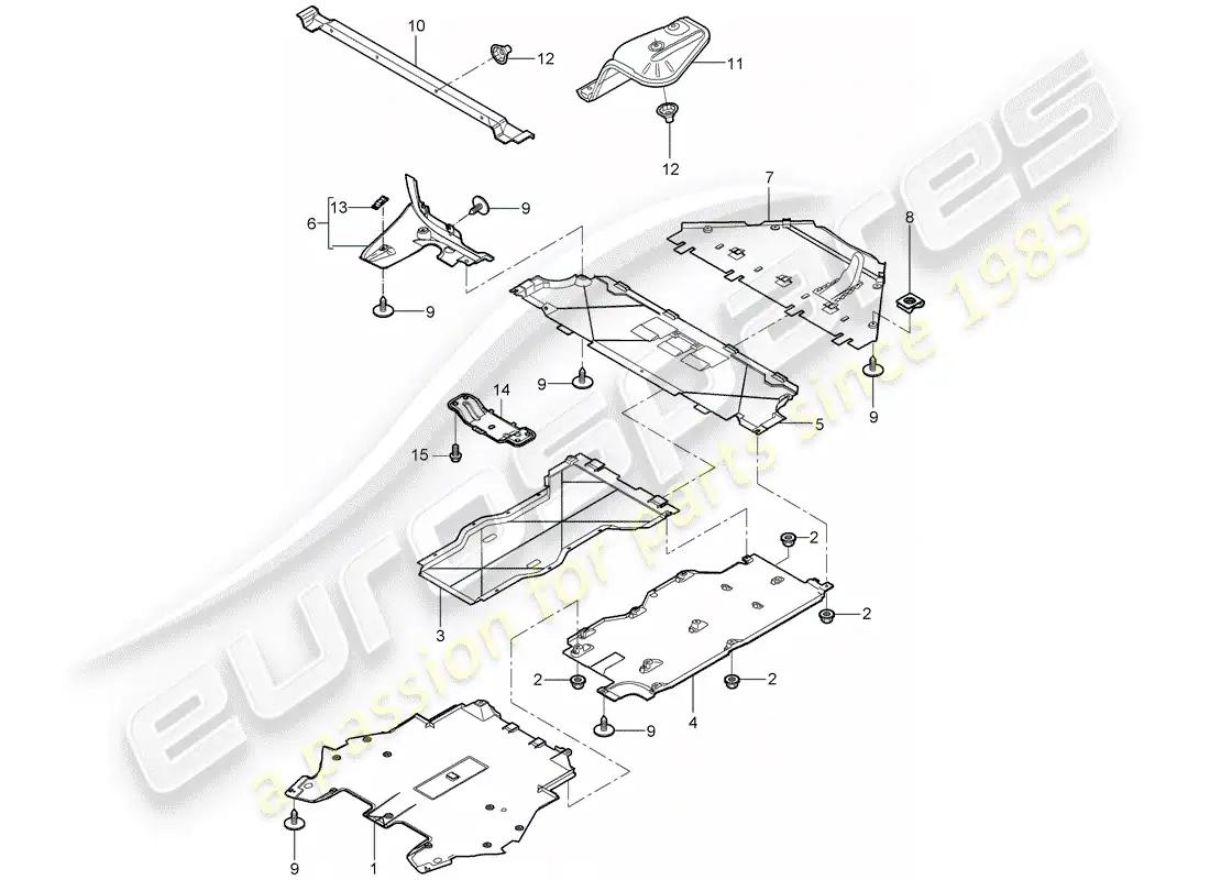 porsche 2008 (997-1) adornos diagrama de piezas