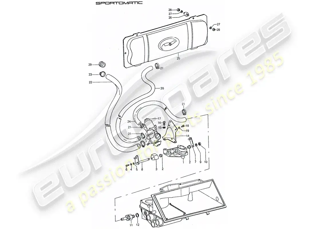 porsche 1974 (911) sistema de vacío - para - desembrague diagrama de piezas
