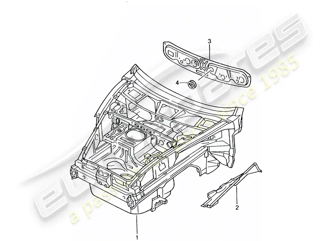 porsche 2005 (996 gt3) interfaz diagrama de piezas
