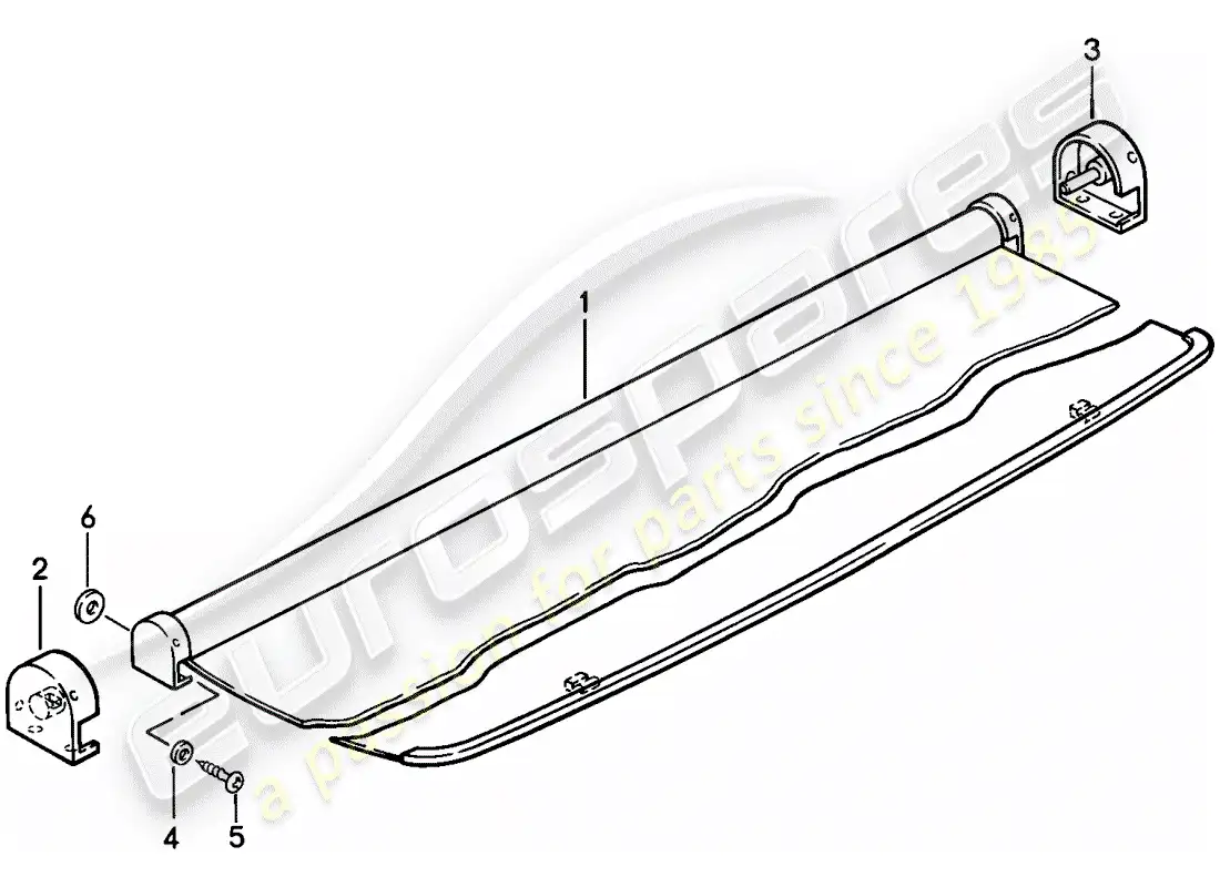 porsche 1982 (944) cubierta del maletero diagrama de piezas