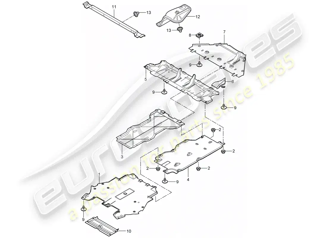 porsche 2008 (997-1 turbo / gt2) adornos diagrama de piezas