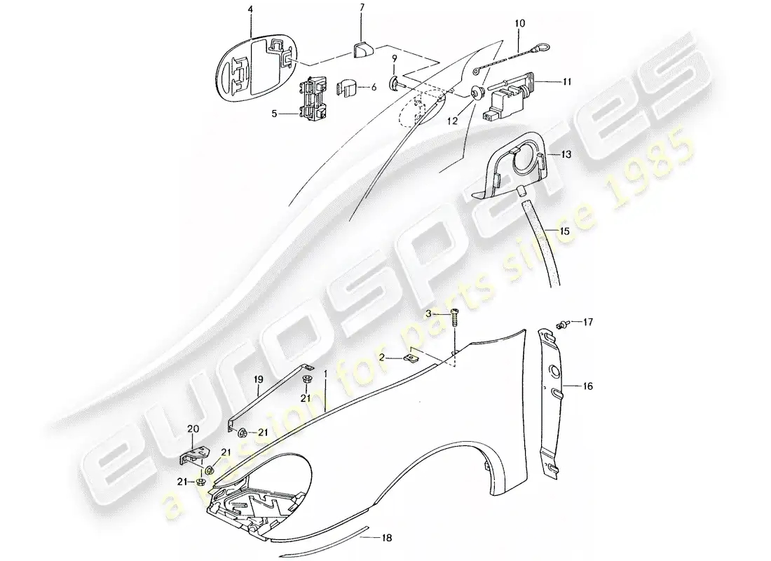 porsche 2002 (996 gt3) defensa diagrama de piezas