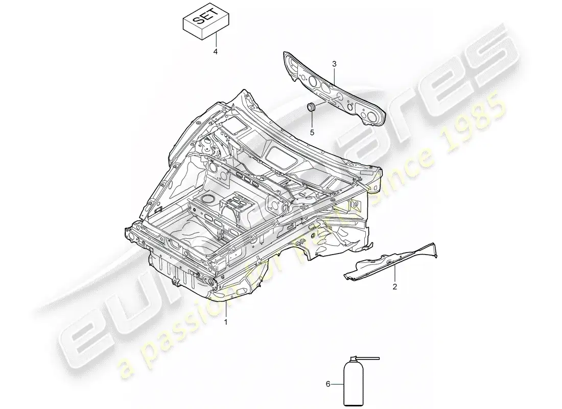 porsche 2009 997-2 turbo / gt2 interfaz diagrama de piezas