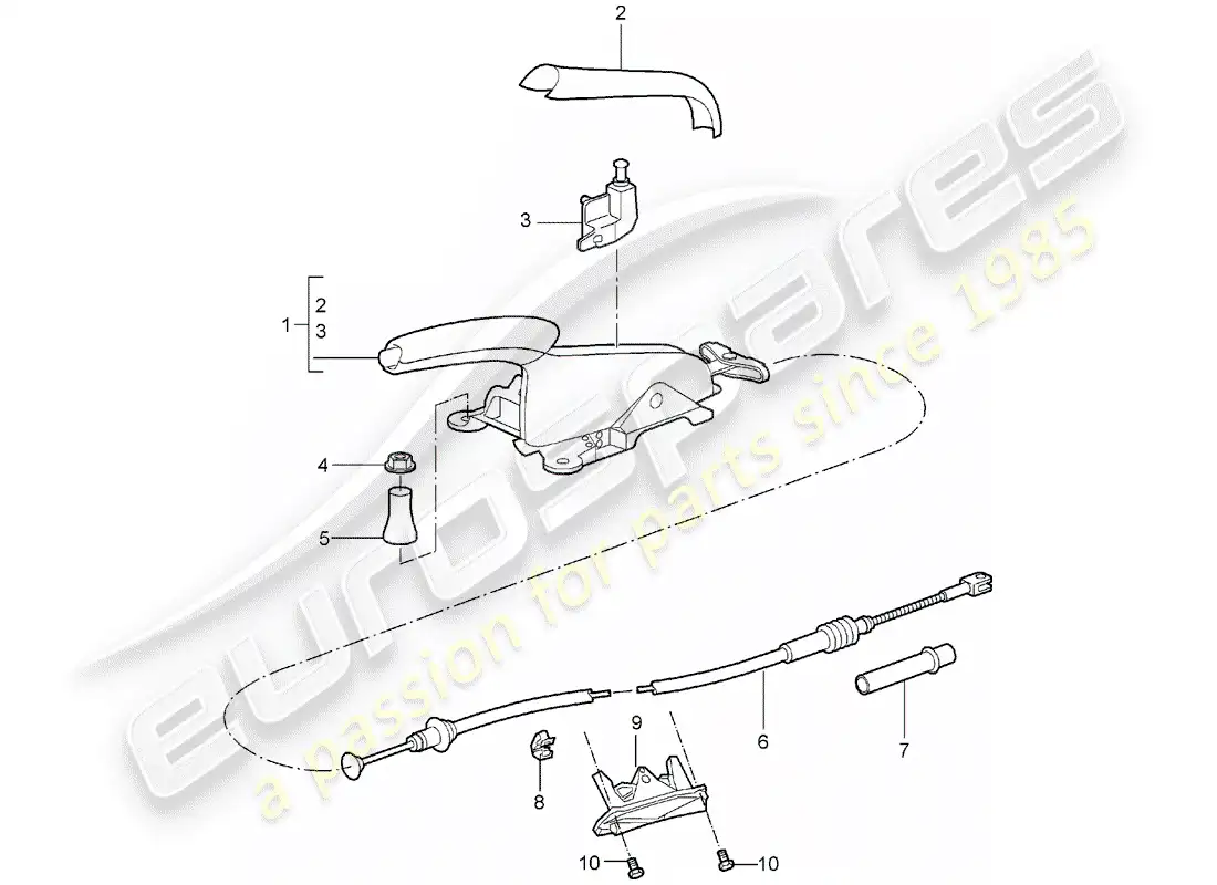 porsche 2008 (987 boxster) freno de mano diagrama de piezas