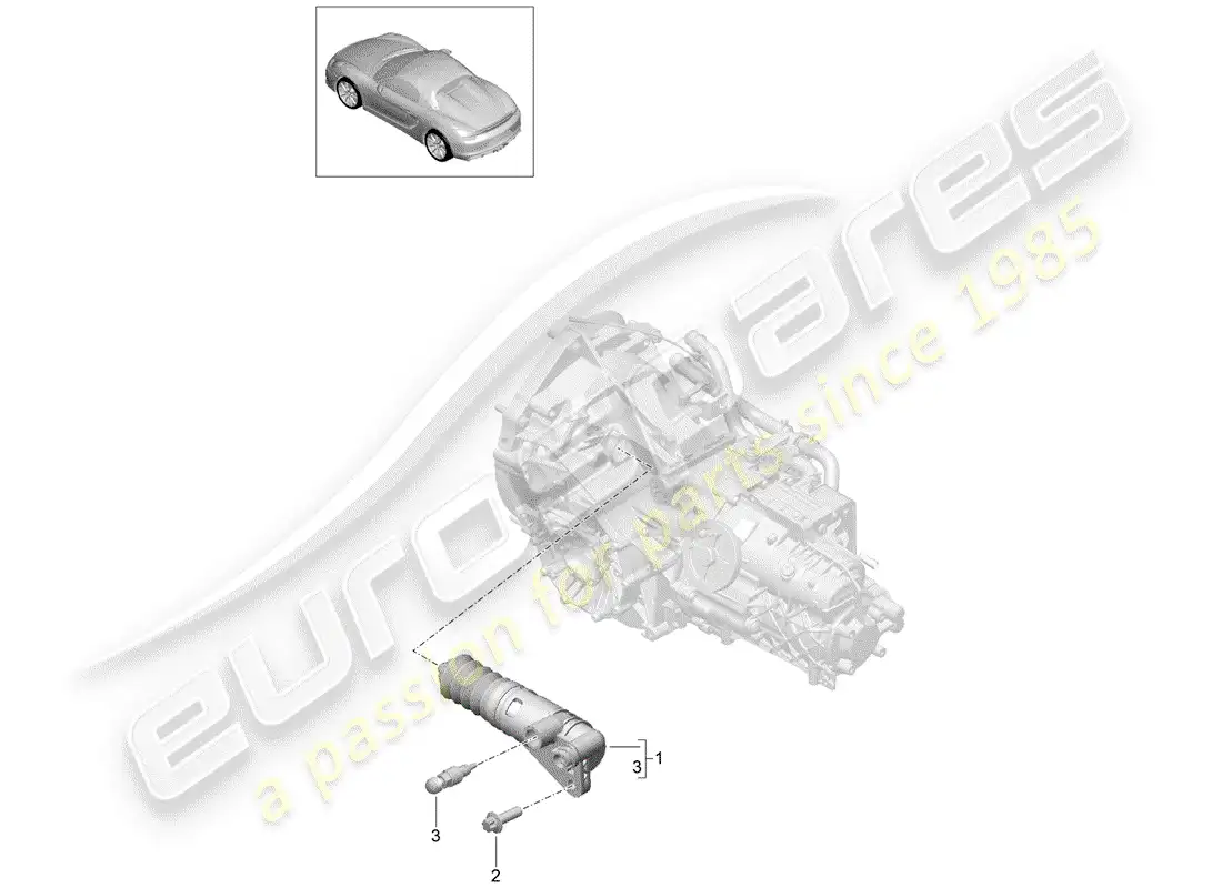 porsche 2016 (981 boxster spyder) liberación del embrague diagrama de piezas