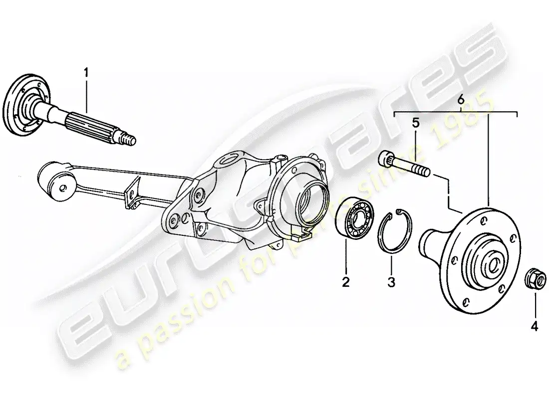 porsche 1986 (924s) eje de rueda trasera - lubricantes diagrama de piezas