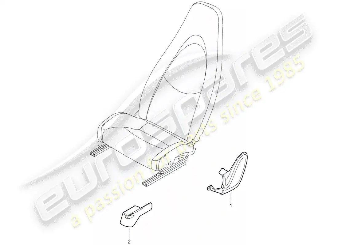 porsche 2009 (997-2) asiento delantero diagrama de piezas