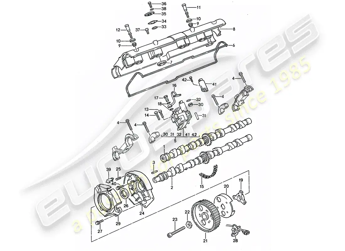 porsche 1994 (968) árbol de levas diagrama de piezas