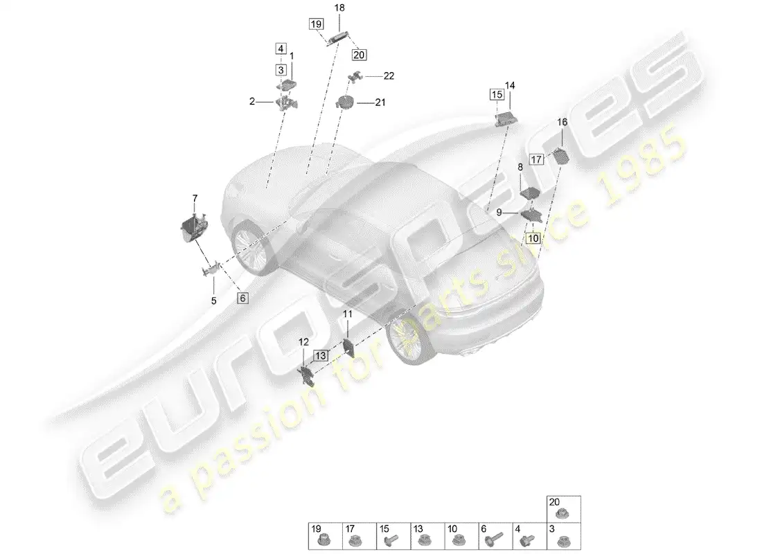 porsche 2019 (macan) unidades de control diagrama de piezas