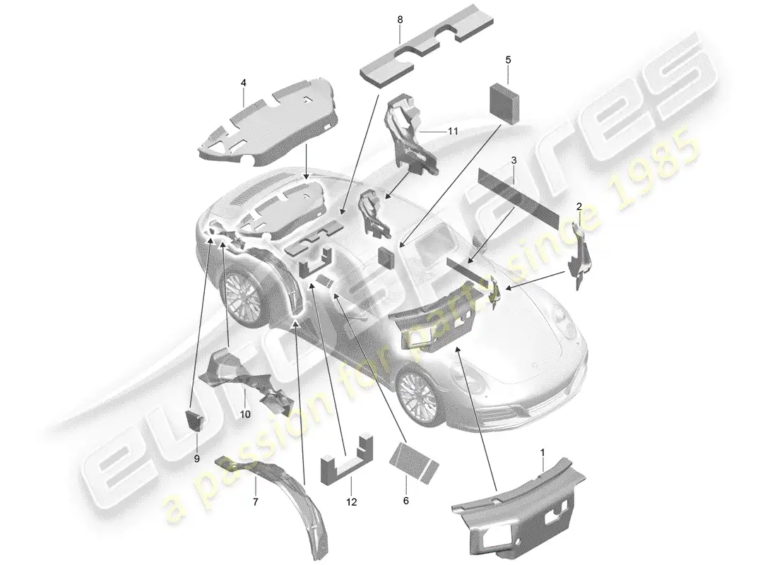 porsche 2017 (991-2) carrocería diagrama de piezas