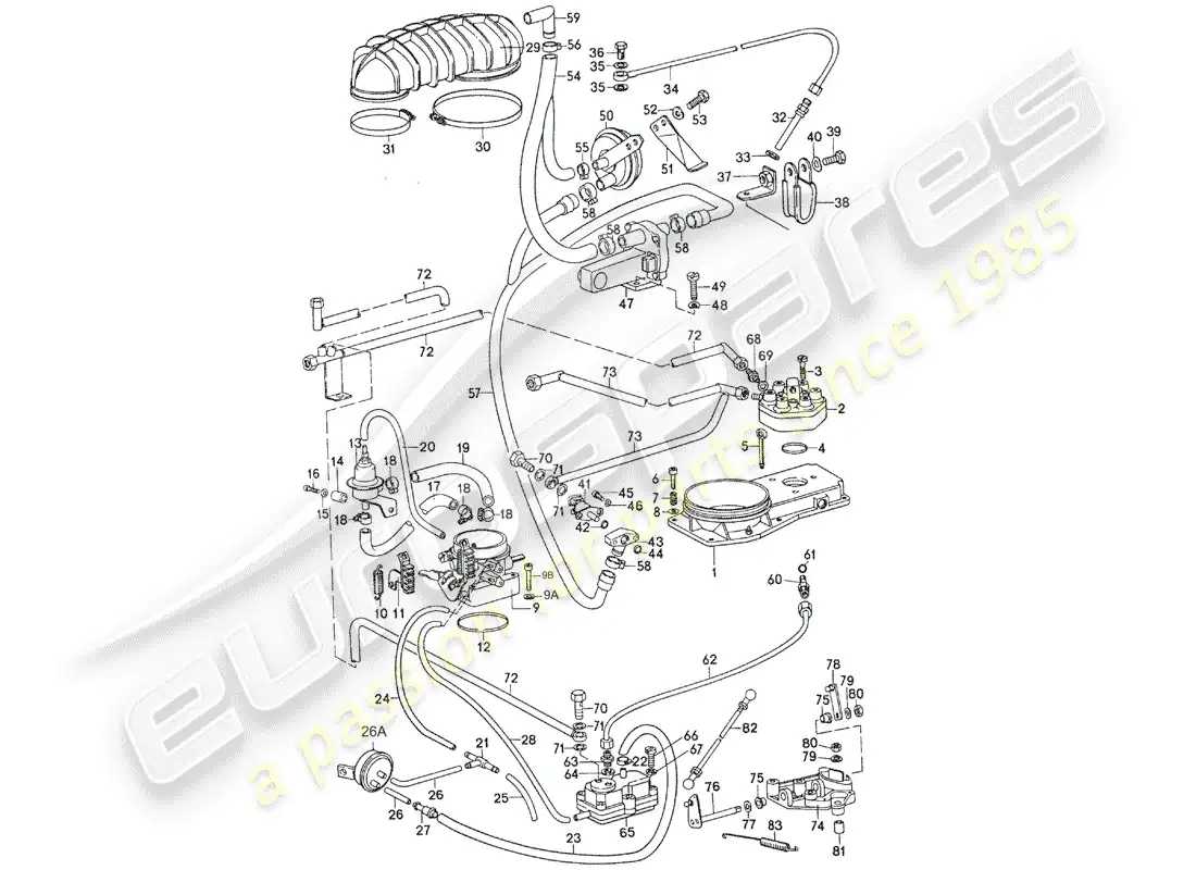 porsche 1977 (911) para - k - jetronic - unidad de control de mezcla diagrama de piezas