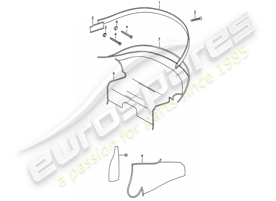 porsche 1962 (356b/356c) adornos - equipamiento interior diagrama de piezas