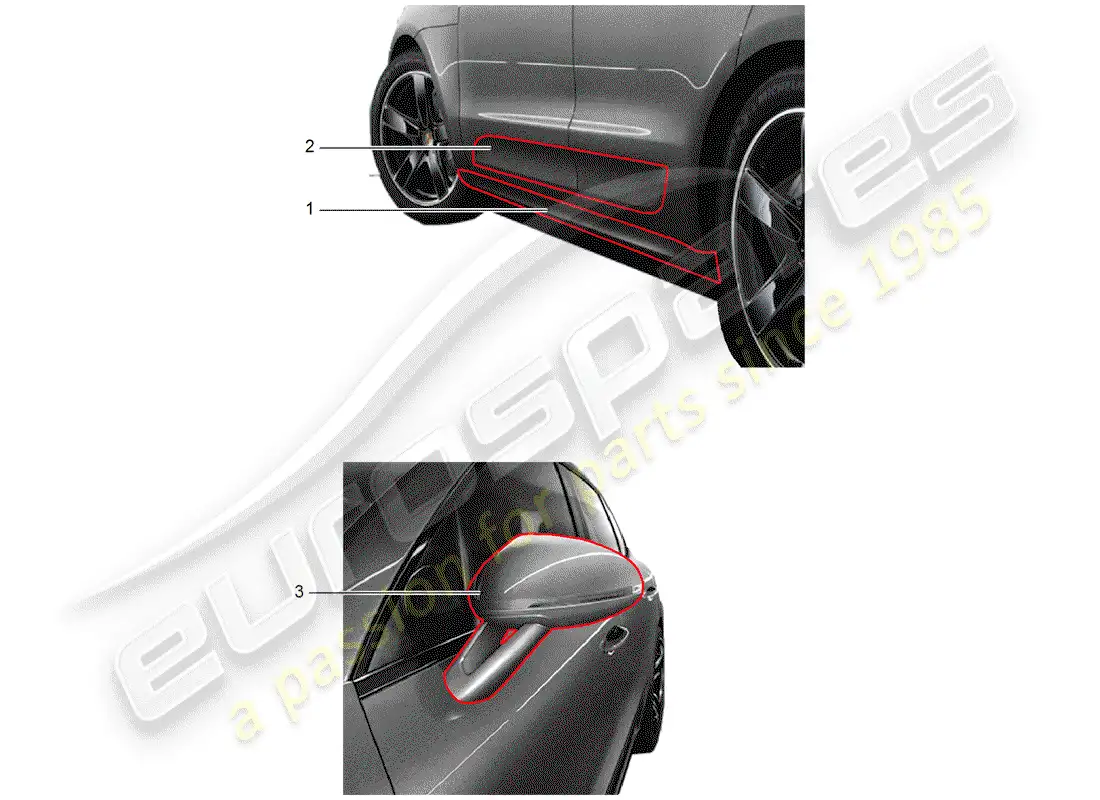 porsche 2016 (tequipment macan) accesorios diagrama de piezas