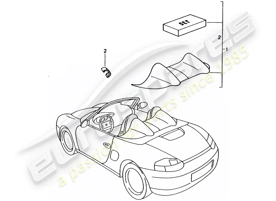 porsche 2000 (tequipment) cubrir diagrama de piezas