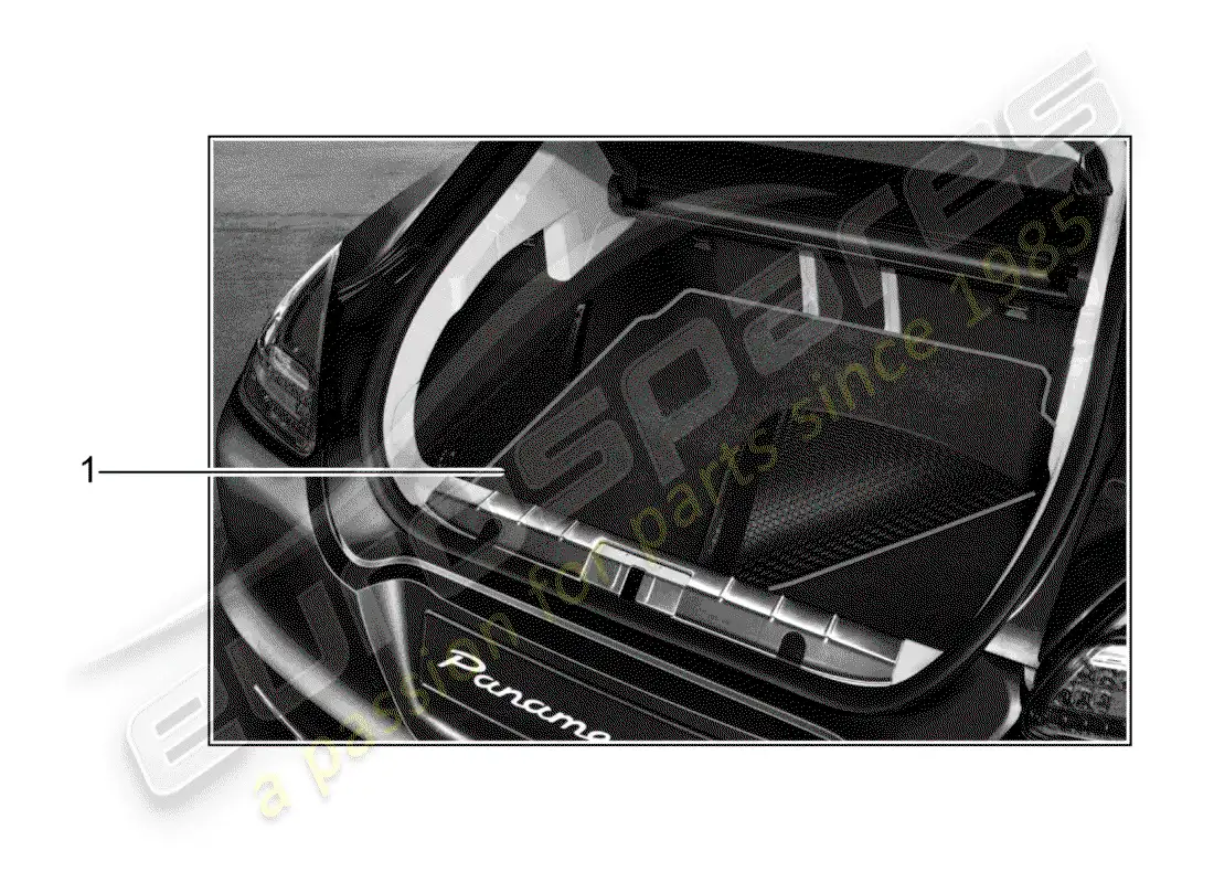porsche 2019 (tequipment panamera) alfombra diagrama de piezas