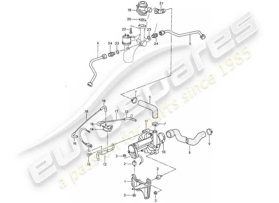 porsche 1997 (993) inyección de aire diagrama de piezas