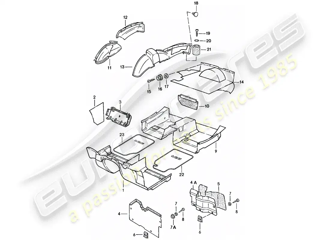 porsche 1982 (924) adornos - f >> 92-cn406 384 - f >> 93-cn100 861 diagrama de piezas