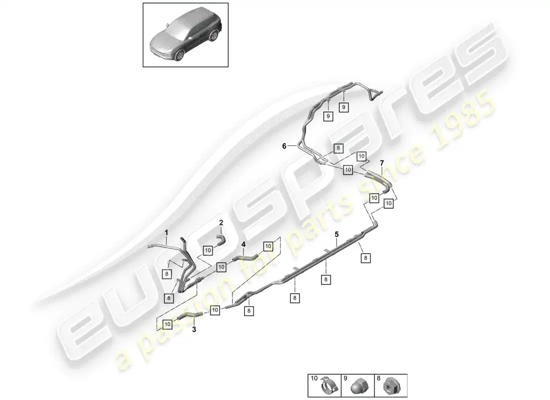 porsche 2020 (cayenne e3 9ya/9yb) calentador diagrama de piezas