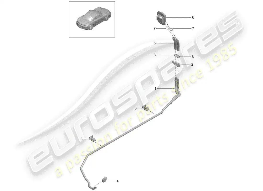 porsche 2014 (981 boxster) calentador diagrama de piezas