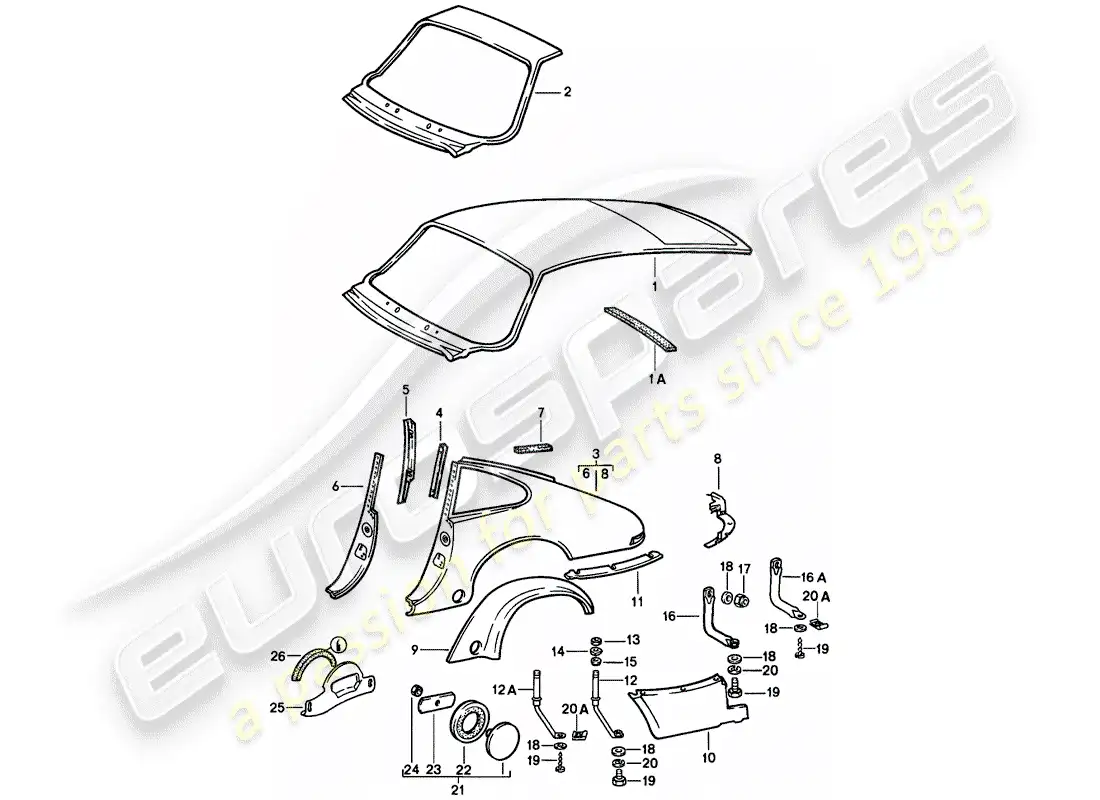 porsche 1986 (911) paneles exteriores - a medida uso material de taller - utilizar también: diagrama de piezas