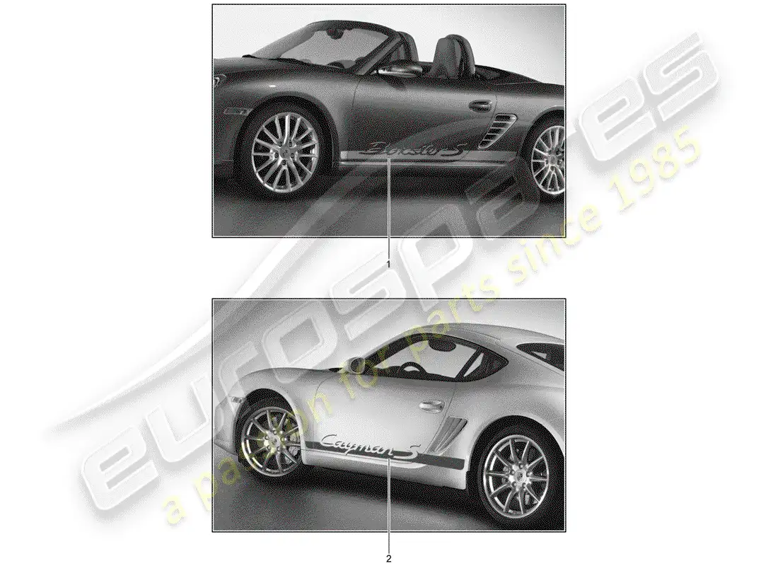 porsche 1995 (tequipment) recortar papel de aluminio diagrama de piezas