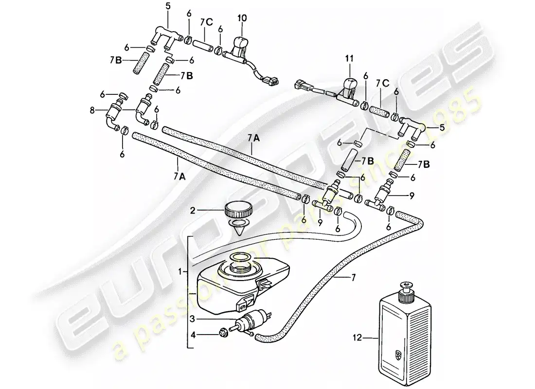porsche 1986 (911) arandela intensivo diagrama de piezas