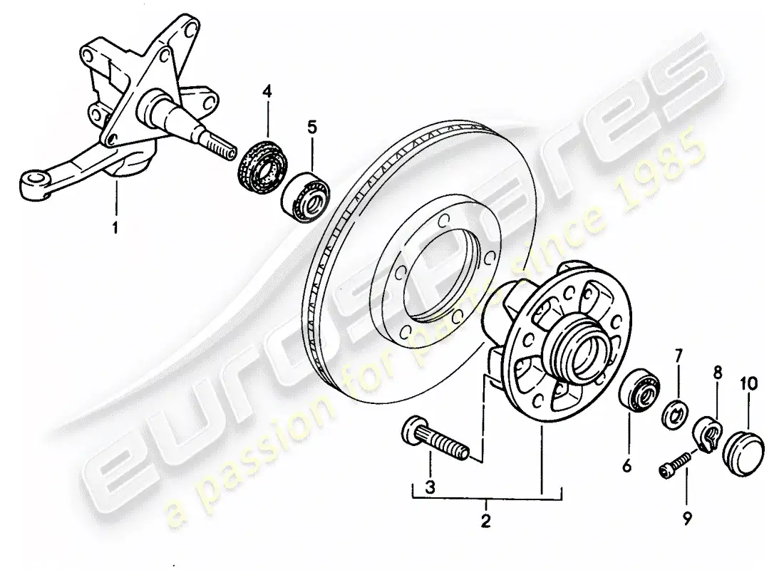 porsche 1995 (968) muñón de dirección - lubricantes diagrama de piezas