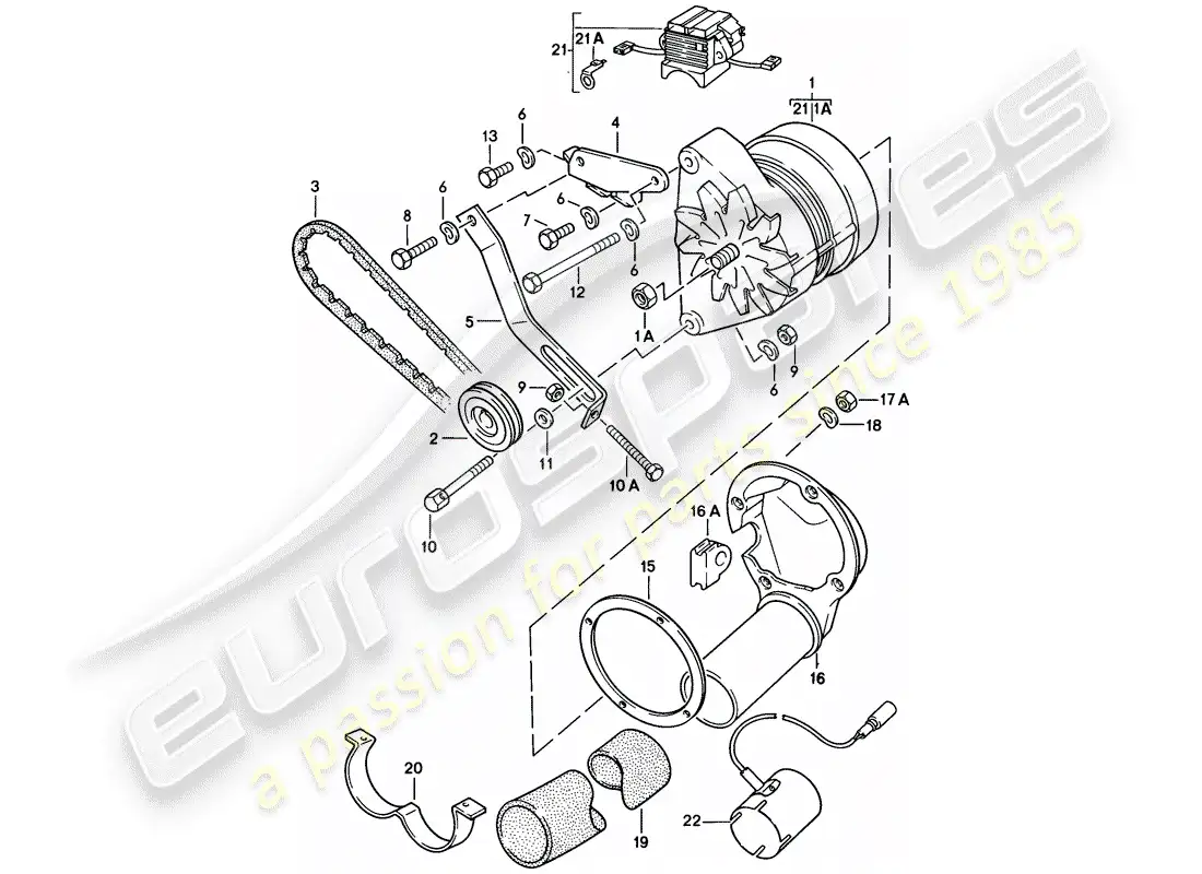 porsche 1985 (928) alternador diagrama de piezas