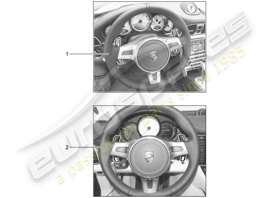 porsche 2011 (tequipment) volante diagrama de piezas