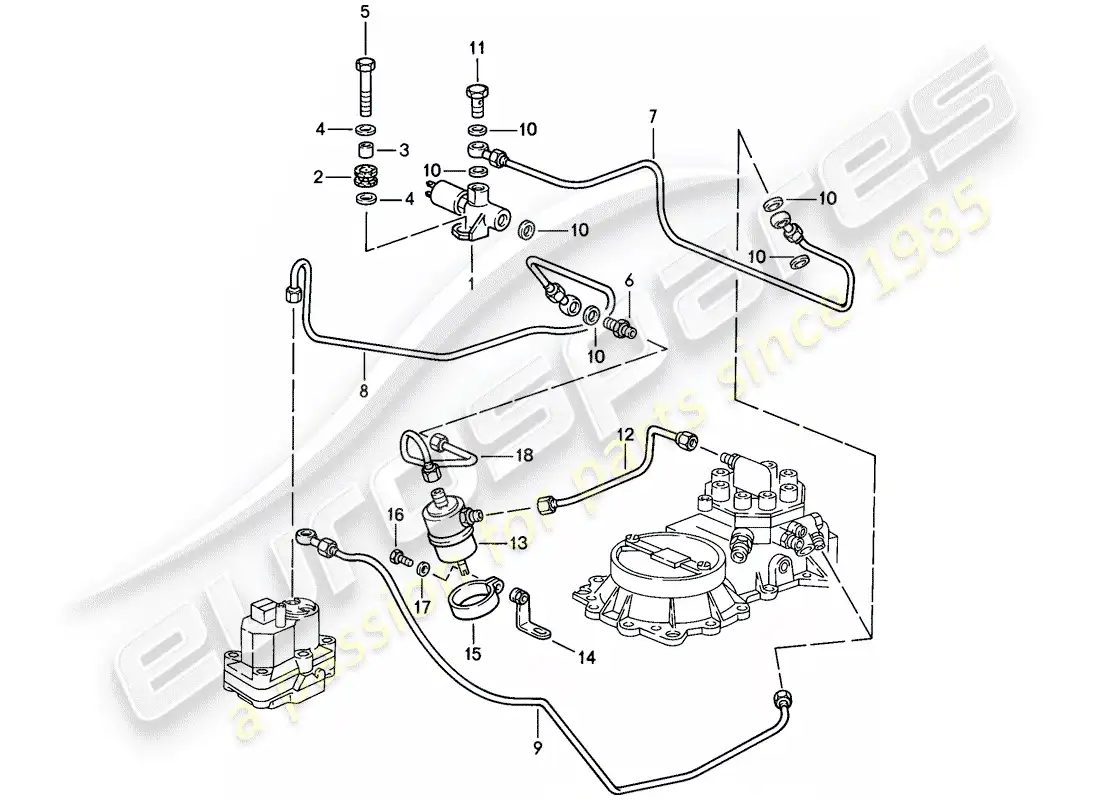 porsche 1986 (928) presión de control - bajada - d - mj 1983>> - mj 1983 diagrama de piezas