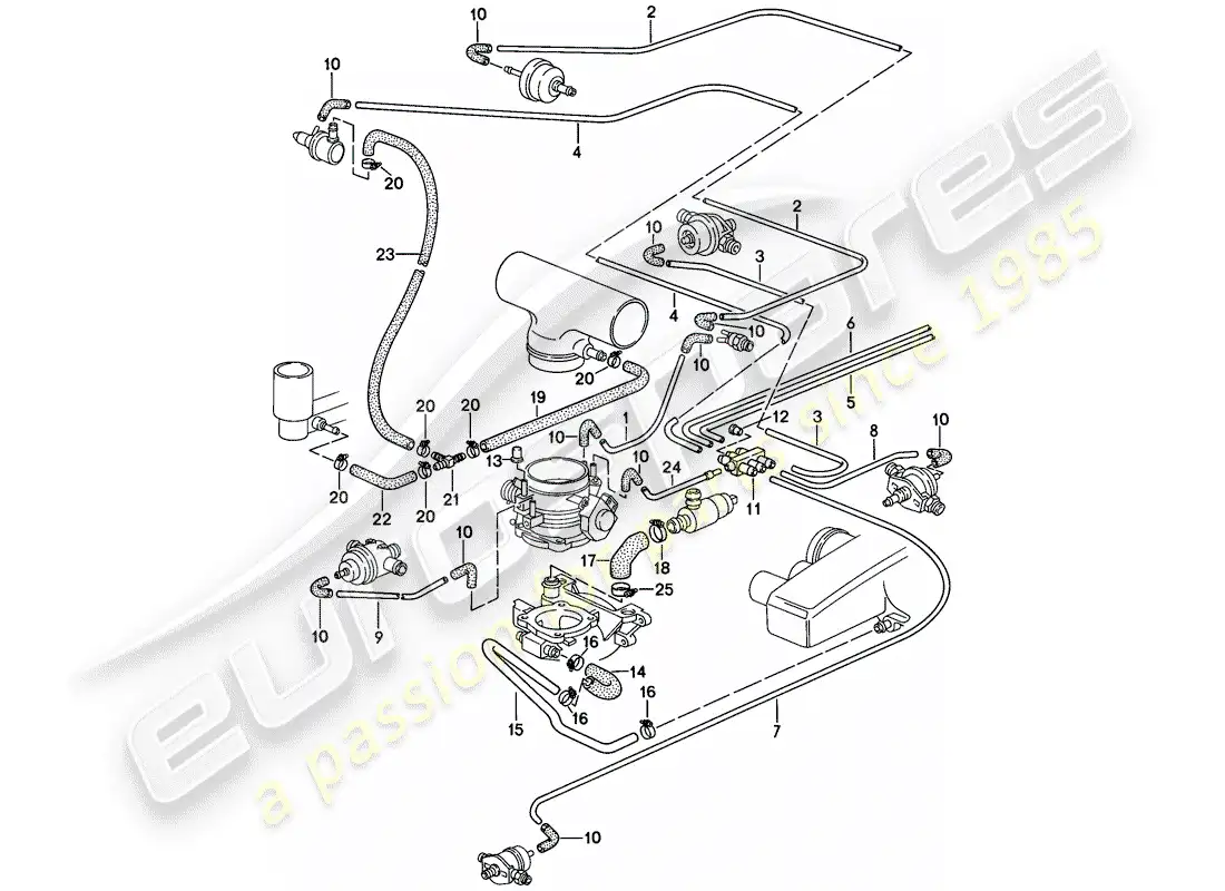 porsche 1986 (928) lh-jetronic - 2 - d - mj 1985>> diagrama de piezas