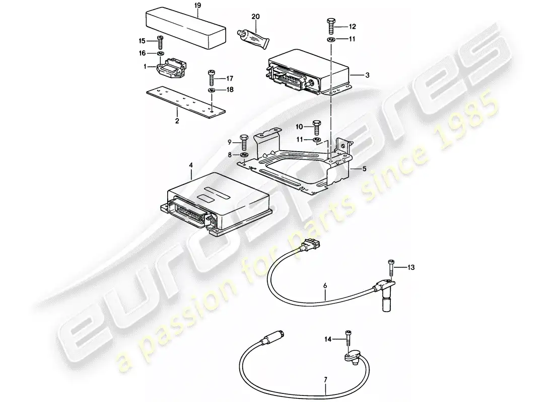 porsche 1985 (928) electricidad del motor - lh-jetronic diagrama de piezas